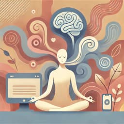Person exploring inner world illustration